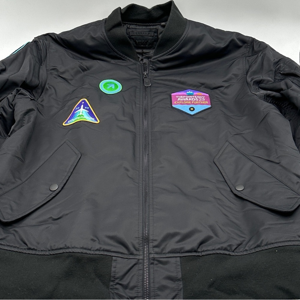 Men’s The Points Guy‎ Awards 23 Black Uniqlo Bomber Jacket Large